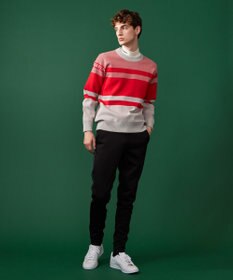 23区GOLF 【MEN】【洗える】カラーブロック 裏付き ニット