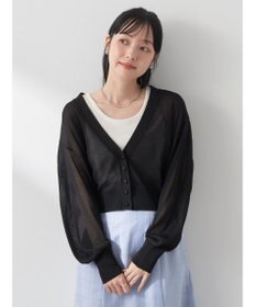 earth music&ecology シアーラメＶネックカーディガン