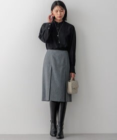 23区 L 【Oggi10月号掲載/洗える】ウールシアービエラ バンドカラー シャツ