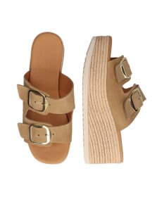 INTER-CHAUSSURES 【Oh my Sandals】ダブルバックル厚底ウエッジサンダル