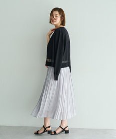 YECCA VECCA シャイニーサテンプリーツスカート