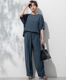 23区 【接触冷感/UVカット/吸水速乾】ストレッチジョーゼット ワイド パンツ