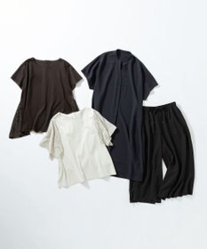 23区 L 【Lサイズ限定/吸水速乾/UVカット/接触冷感/】ストレッチジョーゼット ガウチョパンツ