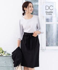 Tiaclasse L 【洗える】快適な履き心地のダブルクロスセミタイトスカート