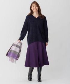 自由区 【洗える】ウォッシャブルハイカウントフラノ タックスカート