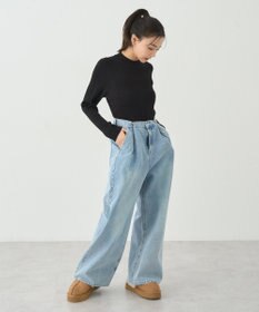 earth music&ecology やわらかタッチハイネックリブニットプルオーバー