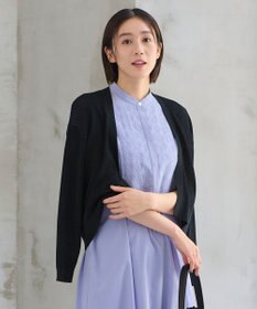 自由区 【洗える・XSサイズあり】ハイツイストコットンアセテートメッシュ カーディガン