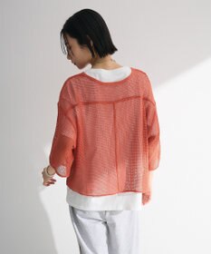 Green Parks 七分袖コットンメッシュラグラントップス