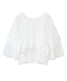 Green Parks ■ＥＳＣＡＲ　チュール刺繍ハンカチーフブラウス