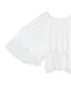 Green Parks ■ＥＳＣＡＲ　チュール刺繍ハンカチーフブラウス