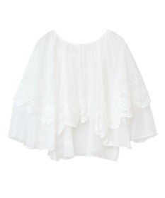 Green Parks ■ＥＳＣＡＲ　チュール刺繍ハンカチーフブラウス