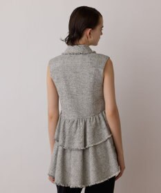 GRACE CONTINENTAL ツイードフリンジジレ