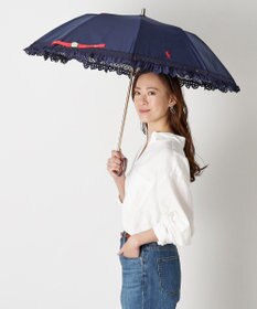 MOONBAT 【遮光/晴雨兼用日傘】POLO RALPH LAUREN（ポロラルフローレン） 折りたたみ日傘 エンブフリル 遮熱 UV