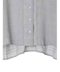 Green Parks シアーチェック開襟ブラウス