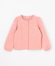 ANY KIDS スナップボタン リボンカーディガン
