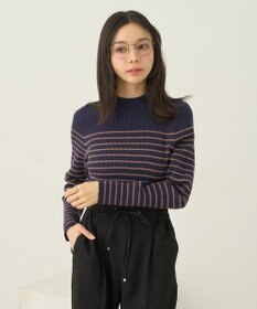 earth music&ecology やわらかタッチハイネックリブニットプルオーバー