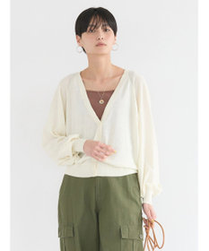 AMERICAN HOLIC 袖ボリュームショートニットカーディガン