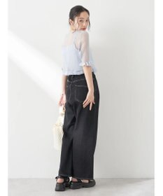 earth music&ecology シアーラメフリルカーディガン