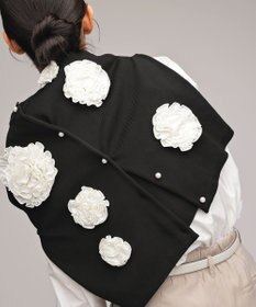 組曲 S 【組曲×setsuko sagittaire】ボンボンフラワーニット カーディガン