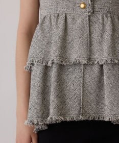 GRACE CONTINENTAL ツイードフリンジジレ