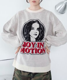 WEGO 【洗える】グラフィックニットBIGプルオーバー