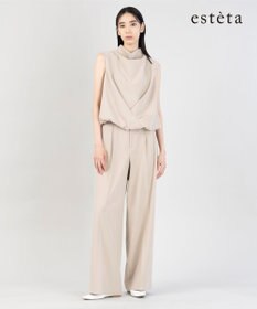 23区 【エステータ】コットンダブルクロス マーベルト ワイドパンツ