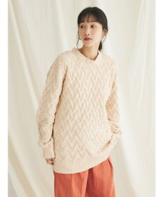 CRAFT STANDARD BOUTIQUE 洗えるモールケーブルニットチュニック