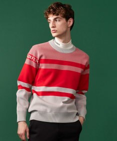 23区GOLF 【MEN】【洗える】カラーブロック 裏付き ニット
