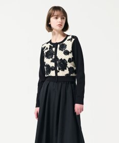 GRACE CONTINENTAL サテンコードニットカーディガン