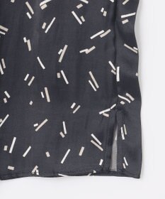 自由区 【洗える・XSサイズあり】ビンテージサテンプリント柄 ブラウス