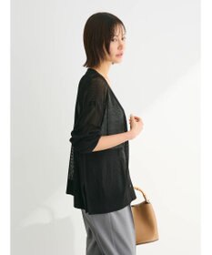 Green Parks メッシュミディ丈ニットカーディガン