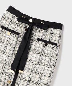 GRACE CONTINENTAL トリミングツイードスカート