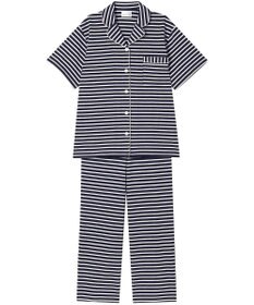 une nana cool 綿100％ 薄手裏毛ボーダー 半袖パジャマ