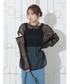 earth music&ecology ＳＥＴ２点メッシュプルオーバー＋タンクトップ