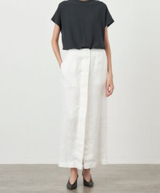 ATON GARMENT DYED LINEN SATIN | ペンシルスカート