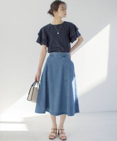 組曲 ライトデニム フレアスカート