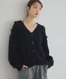 earth music&ecology チュールフリルニットカーディガン