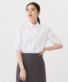 J.PRESS LADIES 【洗える】Betterコットンポリエステル ストライプ シャツカラーブラウス
