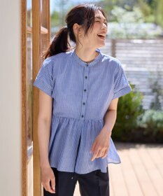 ANY L 半袖ティアードブラウス