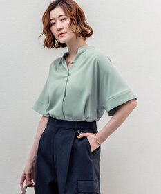23区 【先行予約】ストレッチジョーゼット キーネック ブラウス