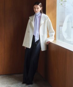 BEIGE， 【洗える】POMPE / ウールカシミヤ配色ラインVネックニット