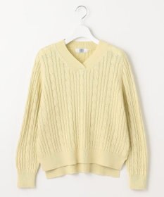 J.PRESS LADIES 【洗える】GIZA MERCERIZE COTTON ケーブル ニット