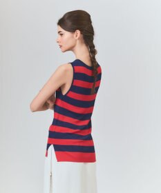 GRACE CONTINENTAL ラインニットノースリーブ