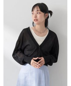 earth music&ecology シアーラメＶネックカーディガン