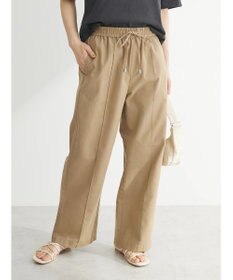 Green Parks 綿麻混イージーワイドパンツ