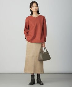 J.PRESS LADIES メルトンジャージー Vネック カットソー