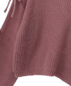 earth music&ecology サイドリボン透かしニットプルオーバー