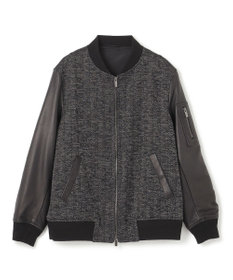 JOSEPH HOMME 【LEON 掲載】ブライトヘザージャージー レザーブロッキングブルゾン