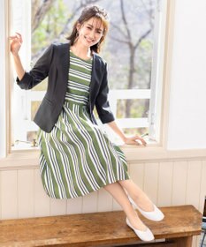 Tiaclasse 【洗える】 1枚でサマになるマルチボーダーワンピース