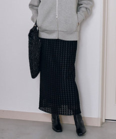 ICB L ハウンドトゥースフロッキーレース スカート